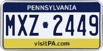 PA license plate MXZ2449