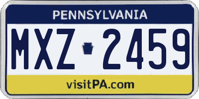PA license plate MXZ2459