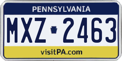 PA license plate MXZ2463