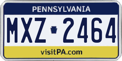 PA license plate MXZ2464