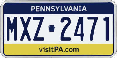 PA license plate MXZ2471