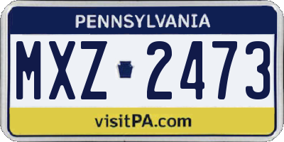 PA license plate MXZ2473