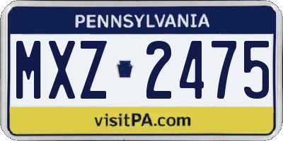 PA license plate MXZ2475
