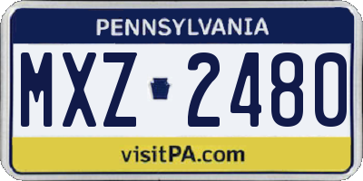 PA license plate MXZ2480