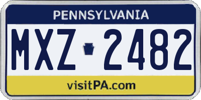 PA license plate MXZ2482