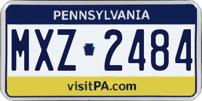 PA license plate MXZ2484