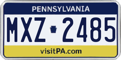 PA license plate MXZ2485