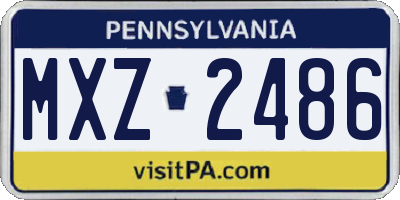 PA license plate MXZ2486