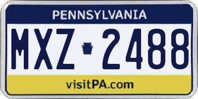 PA license plate MXZ2488