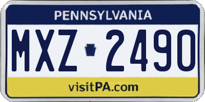 PA license plate MXZ2490