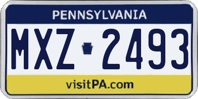 PA license plate MXZ2493