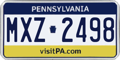 PA license plate MXZ2498