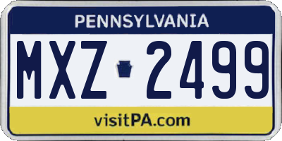 PA license plate MXZ2499