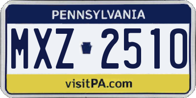 PA license plate MXZ2510