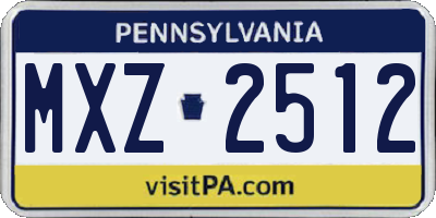 PA license plate MXZ2512