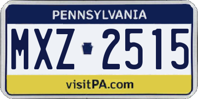 PA license plate MXZ2515