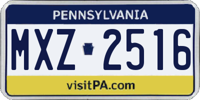 PA license plate MXZ2516