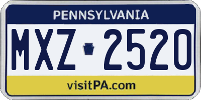 PA license plate MXZ2520
