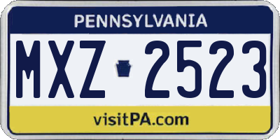 PA license plate MXZ2523