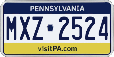 PA license plate MXZ2524