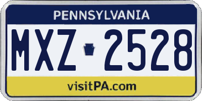 PA license plate MXZ2528