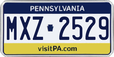 PA license plate MXZ2529