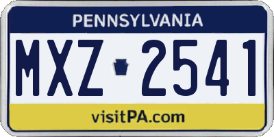 PA license plate MXZ2541