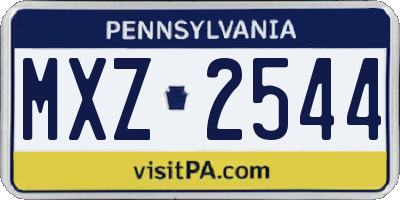 PA license plate MXZ2544