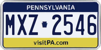 PA license plate MXZ2546