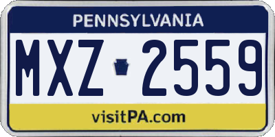 PA license plate MXZ2559