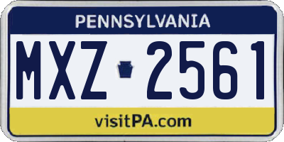 PA license plate MXZ2561