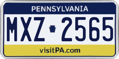 PA license plate MXZ2565