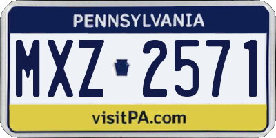 PA license plate MXZ2571