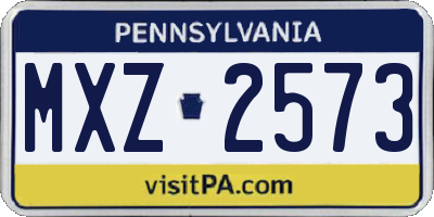 PA license plate MXZ2573