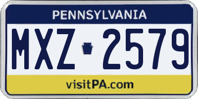PA license plate MXZ2579