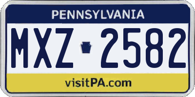 PA license plate MXZ2582