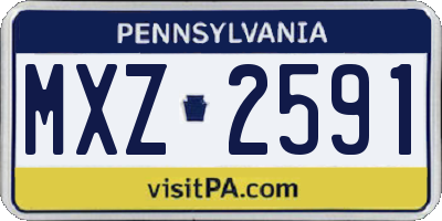 PA license plate MXZ2591