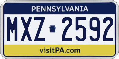 PA license plate MXZ2592