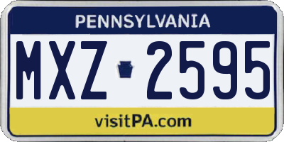 PA license plate MXZ2595