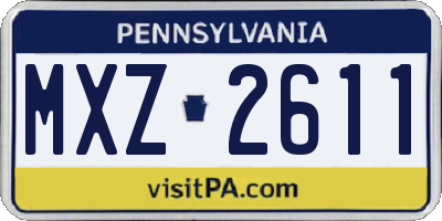 PA license plate MXZ2611