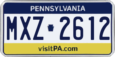 PA license plate MXZ2612
