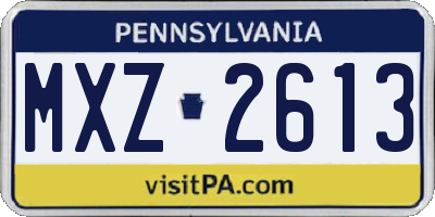 PA license plate MXZ2613