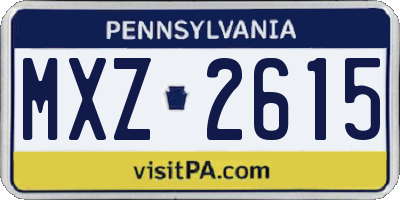 PA license plate MXZ2615