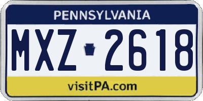 PA license plate MXZ2618