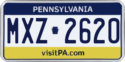 PA license plate MXZ2620