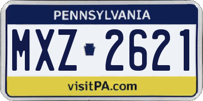 PA license plate MXZ2621