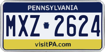 PA license plate MXZ2624