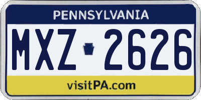PA license plate MXZ2626