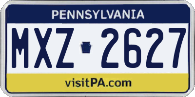 PA license plate MXZ2627