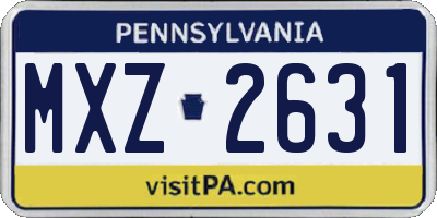 PA license plate MXZ2631